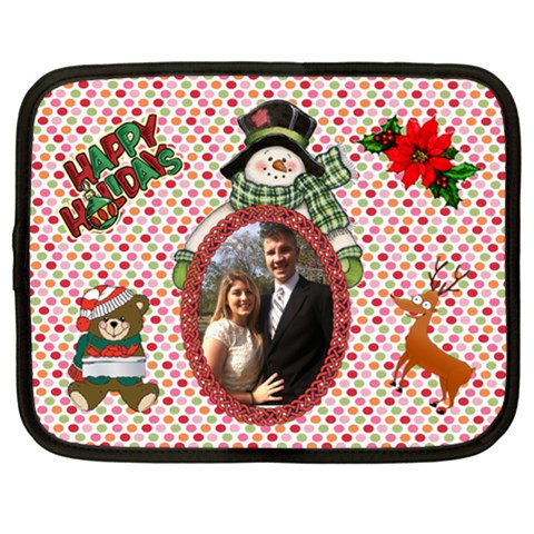 Happy Holidays Xl Netbook Case By Joy Johns Front