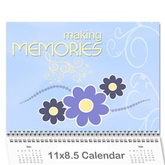 2024 Serenity Blue Photo Calendar 11x8.5-12 months - Wall Calendar 11  x 8.5  (12-Months)