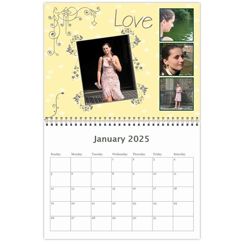 2025 Serenity Blue Photo Calendar 11x8 5 Jan 2025