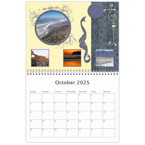 2025 Serenity Blue Photo Calendar 11x8 5 Oct 2025