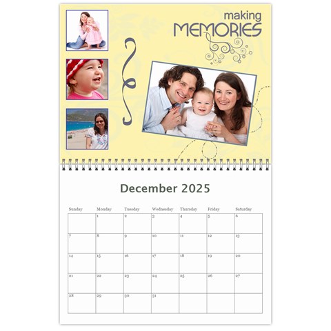2025 Serenity Blue Photo Calendar 11x8 5 Dec 2025