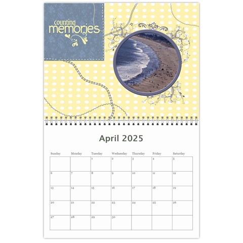 2025 Serenity Blue Photo Calendar 11x8 5 Apr 2025