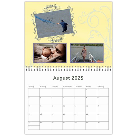 2025 Serenity Blue Photo Calendar 11x8 5 Aug 2025