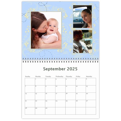 2025 Serenity Blue Photo Calendar 11x8 5 Sep 2025