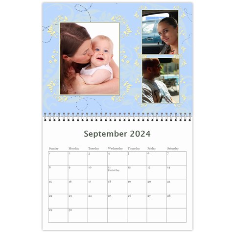 2024 Serenity Blue Photo Calendar 11x8 5 Sep 2024