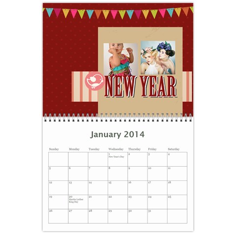 Year Calendar By C1 Jan 2014