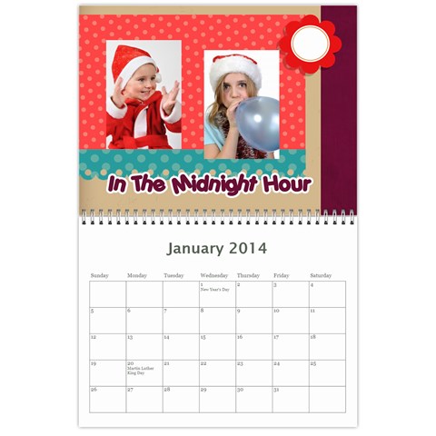 Year Calendar By C1 Jan 2014