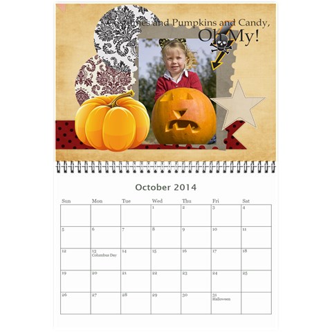 Year Calendar By C1 Oct 2014