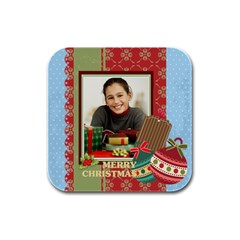 christmas - Rubber Square Coaster (4 pack)