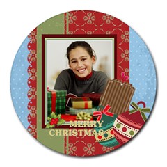 christmas - Collage Round Mousepad