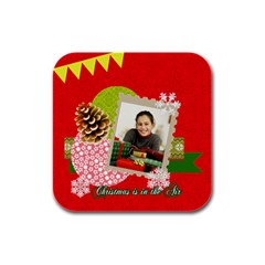 christmas - Rubber Square Coaster (4 pack)