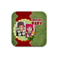 christmas - Rubber Square Coaster (4 pack)