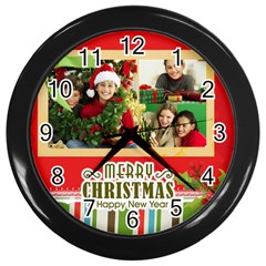 christmas - Wall Clock (Black)