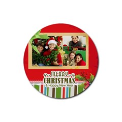 christmas - Rubber Round Coaster (4 pack)