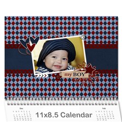Wall Calendar 11 x 8.5 - My Boy - Wall Calendar 11  x 8.5  (12-Months)