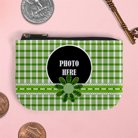 Basix Green Coin Bag By Lisa Minor Front