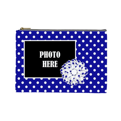 Basix Blue Large Cosmetic Bag By Lisa Minor Front
