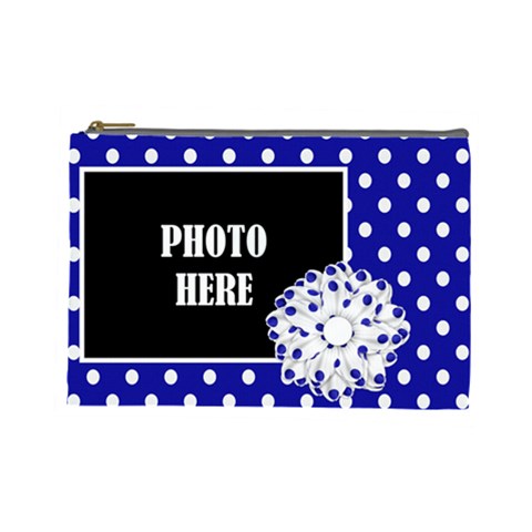 Basix Blue Large Cosmetic Bag By Lisa Minor Front