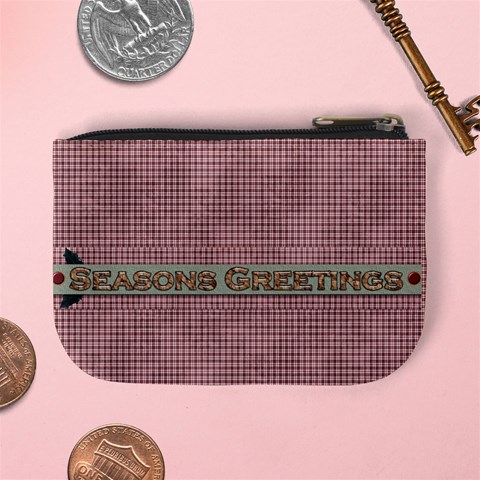 Seasons Greetings Coin Bag By Lisa Minor Back