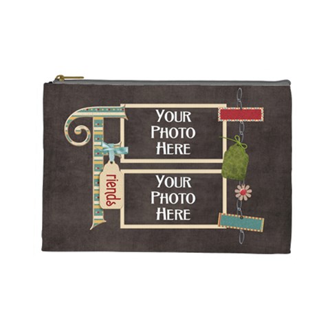 Thoughts Of Friendship Large Cosmetic Bag 5 By Lisa Minor Front