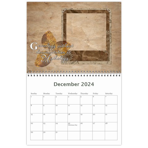 Family Tree Calendar Dec 2024