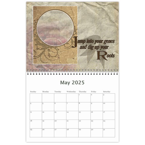 Family Tree Calendar May 2025