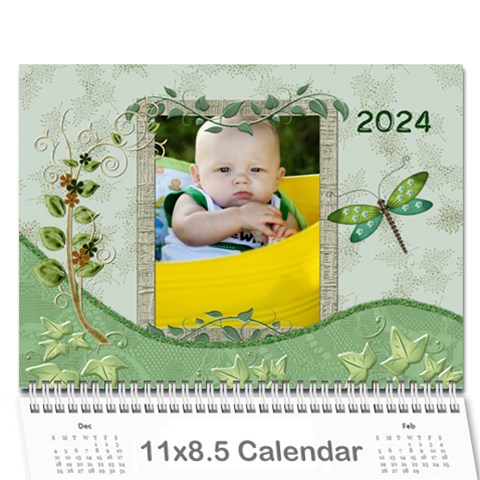 Nature Green 12 Month Wall Calendar By Lil Cover