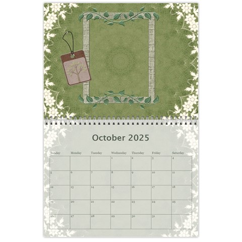 Nature Green 12 Month Wall Calendar By Lil Oct 2025