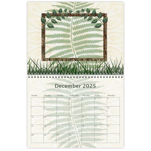 Nature Green 12 Month Wall Calendar By Lil Dec 2025