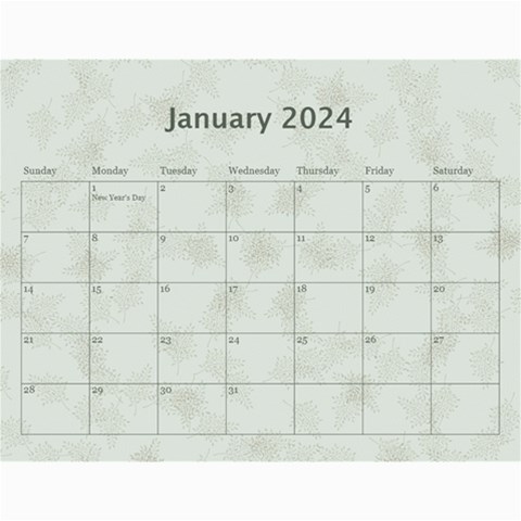 Nature Green 12 Month Wall Calendar By Lil Feb 2024