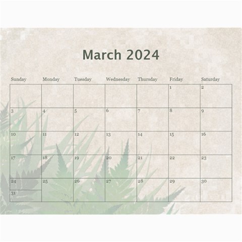 Nature Green 12 Month Wall Calendar By Lil Jun 2024