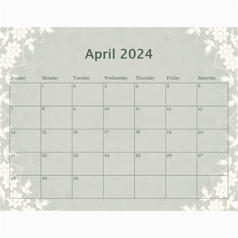 Nature Green 12 Month Wall Calendar By Lil Aug 2024