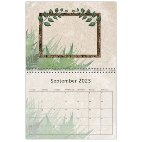 Nature Green 12 Month Wall Calendar By Lil Sep 2025