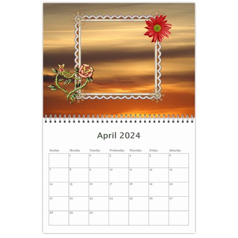 Sunset Pretty Calendar (12 Month) By Lil Apr 2024