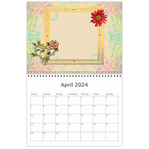 Fun And Pretty Calendar (12 Month) By Lil Apr 2024