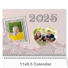 Pink and Blue Calendar - Wall Calendar 11  x 8.5  (12-Months)