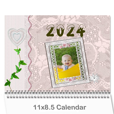 Pretty Lace Pink Calendar (12 Month) By Lil Cover