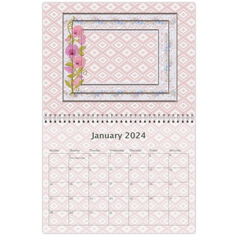 Pretty Lace Pink Calendar (12 Month) By Lil Jan 2024