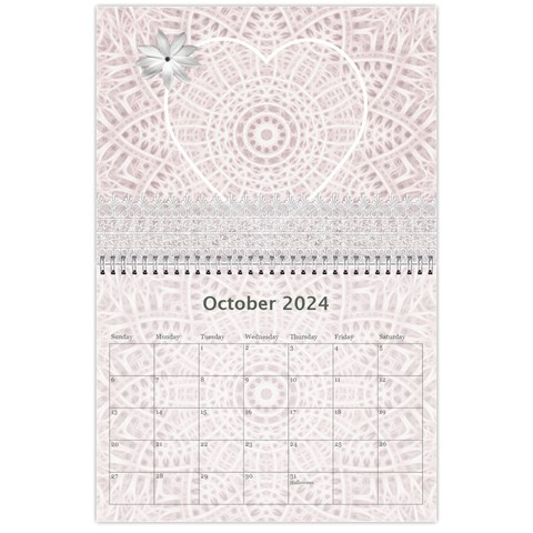 Pretty Lace Pink Calendar (12 Month) By Lil Oct 2024