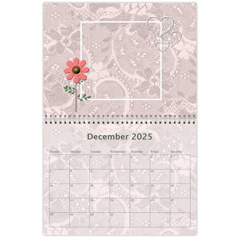 Pretty Lace Pink Calendar (12 Month) By Lil Dec 2025
