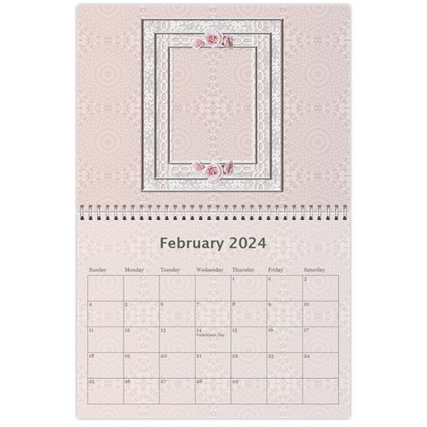 Pretty Lace Pink Calendar (12 Month) By Lil Feb 2024