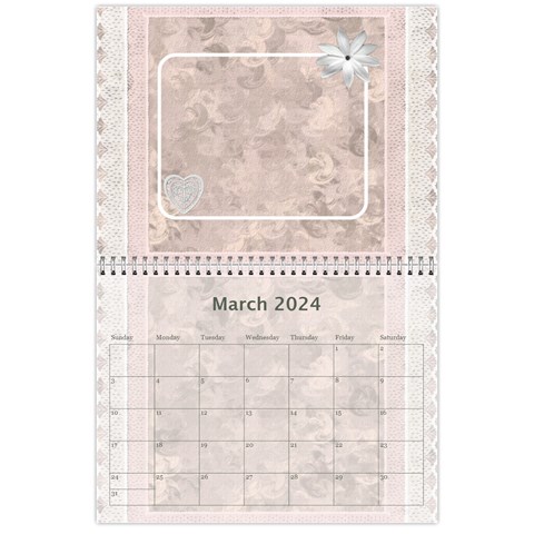 Pretty Lace Pink Calendar (12 Month) By Lil Mar 2024