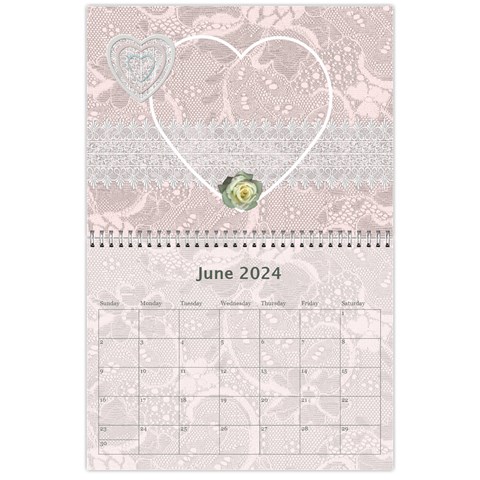 Pretty Lace Pink Calendar (12 Month) By Lil Jun 2024