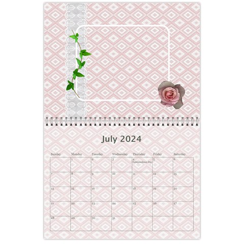 Pretty Lace Pink Calendar (12 Month) By Lil Jul 2024