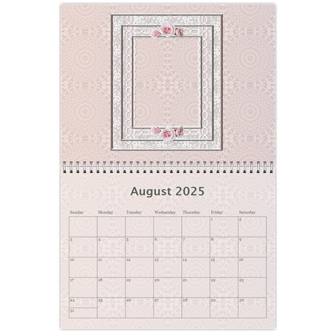 Pretty Lace Pink Calendar (12 Month) By Lil Aug 2025