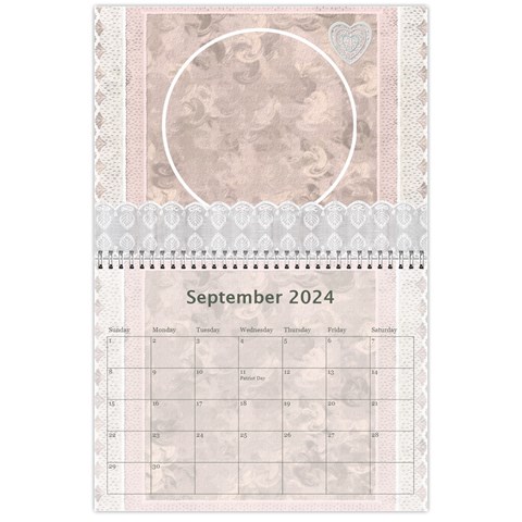 Pretty Lace Pink Calendar (12 Month) By Lil Sep 2024