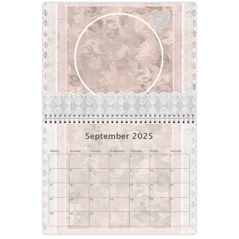 Pretty Lace Pink Calendar (12 Month) By Lil Sep 2025