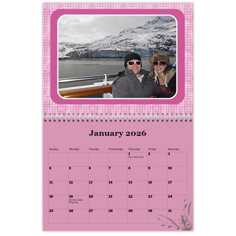 Pink Choc 2026 Wall Calendar (any Year) By Deborah Jan 2026