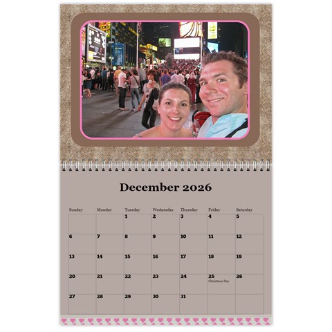 Pink Choc 2026 Wall Calendar (any Year) By Deborah Dec 2026