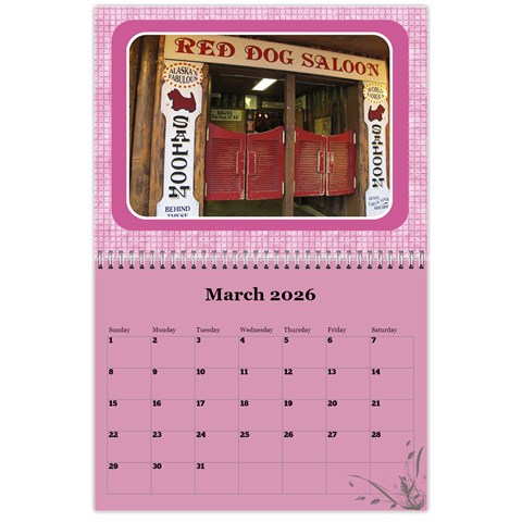 Pink Choc 2026 Wall Calendar (any Year) By Deborah Mar 2026